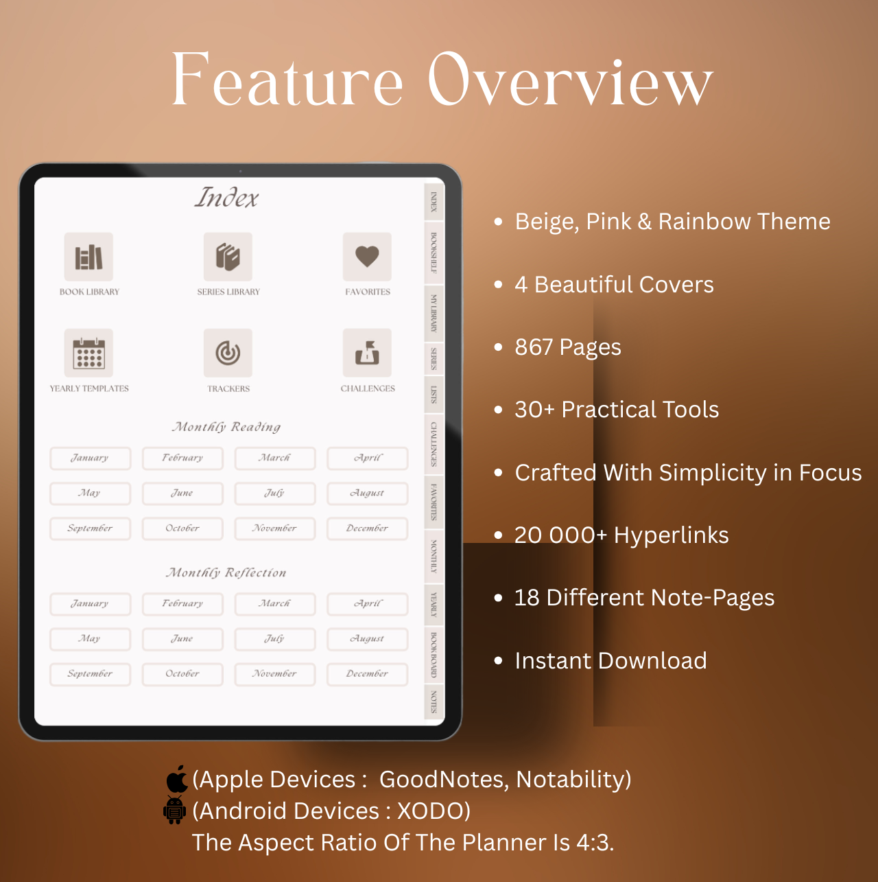 Digital Reading Journal for Goodnotes | Book Tracker, Reading Log & Planner for iPad - Image 2