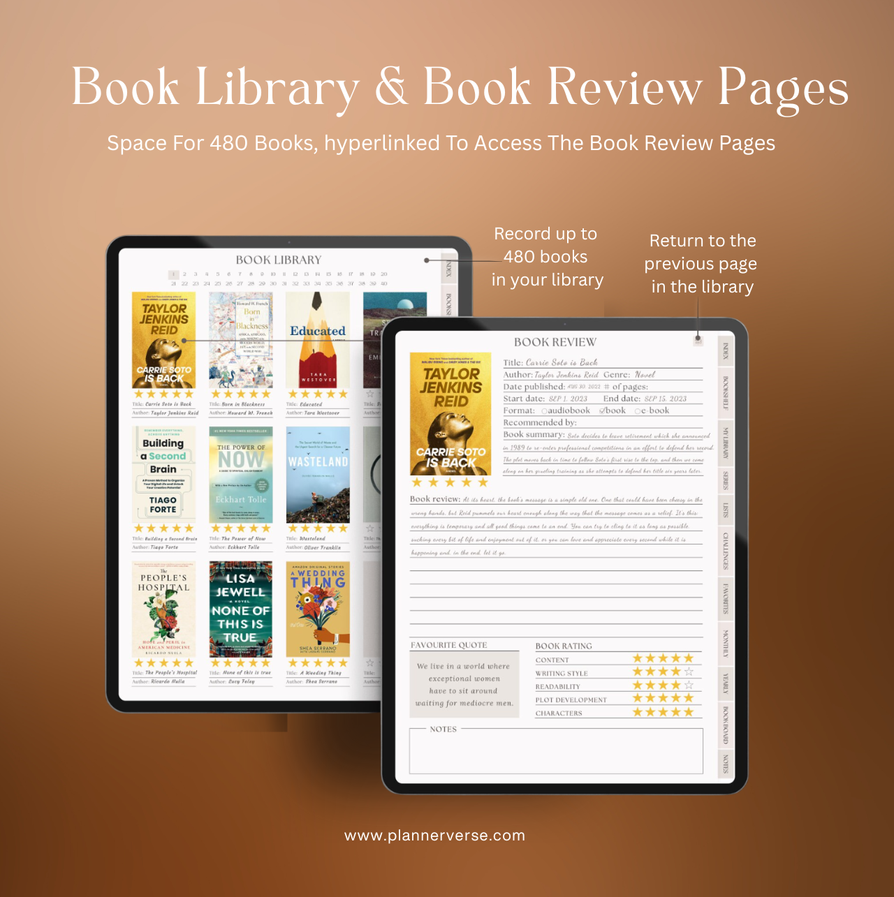 Digital Reading Journal for Goodnotes | Book Tracker, Reading Log & Planner for iPad - Image 3